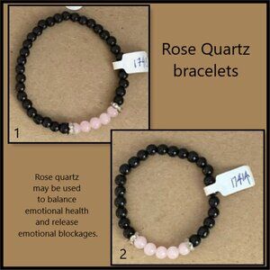 NEW. Rose Quartz crystal bead bracelets